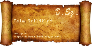 Deim Szilárd névjegykártya